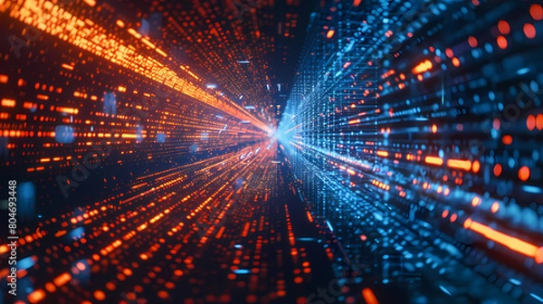 Fototapeta Dataflow Dynamics: Navigating the Digital Depths