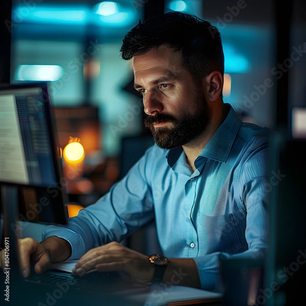 Fototapeta portrait of a man sitting in a bar
