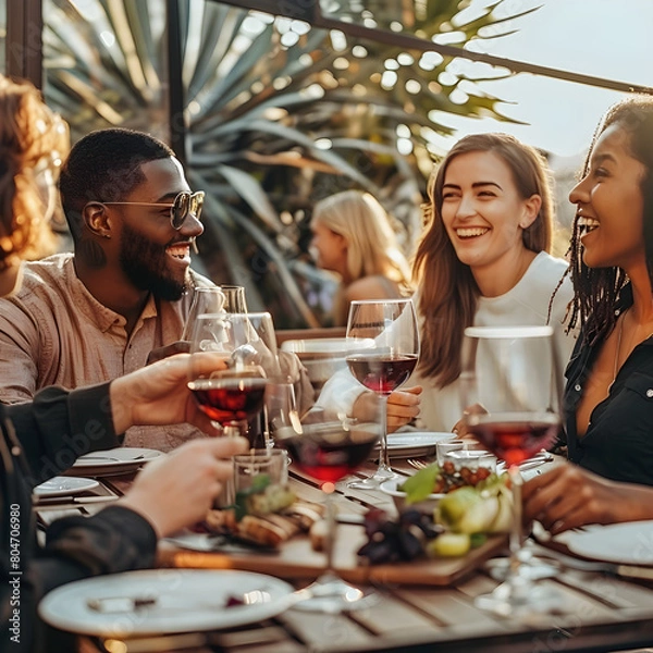 Obraz couple eating lunch in cafe