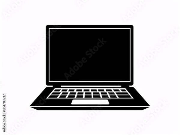 Fototapeta black laptop icon with empty screen