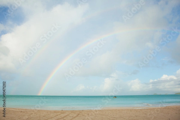 Obraz Rainbow over tropical beach