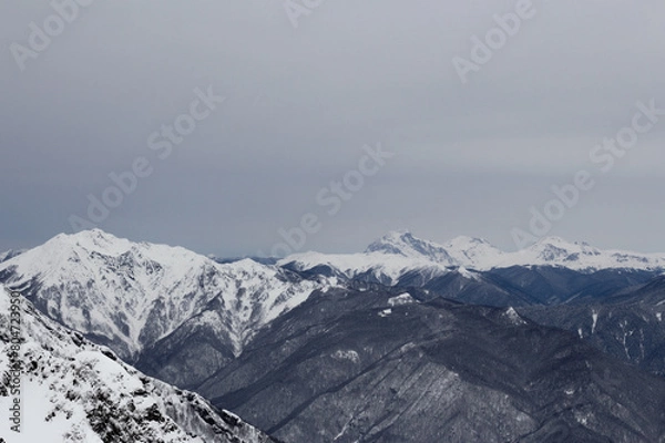 Obraz mountain view under cloudy sky