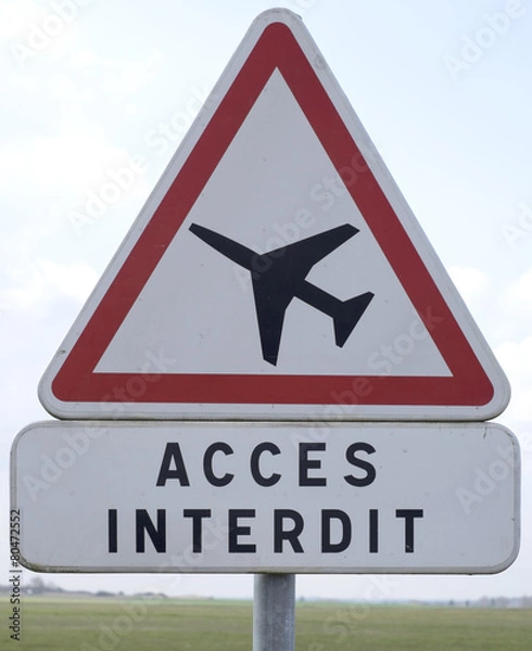 Obraz panneau " attention terrain d'aviation"