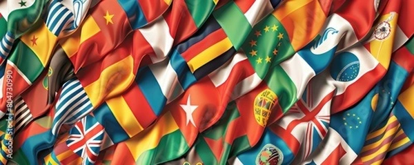Obraz international flags representing countries from around the globe.