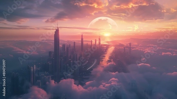 Fototapeta Visualize Wavelength as a striking CG 3D rendering