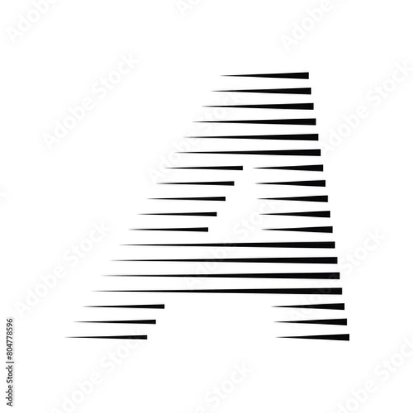Obraz Letter A Logo with Abstract Line Pattern