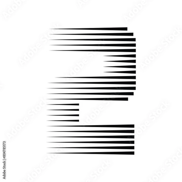 Obraz Number 2 with Abstract Line Pattern