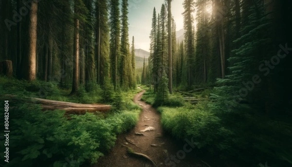 Fototapeta footpath in the forest