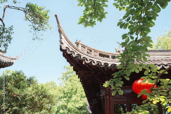 Fototapeta Yuyuan Yu Garden traditional architecture in Shanghai, China