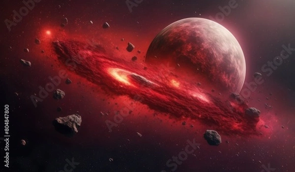 Fototapeta planet in space, red planet earth, wallpaper galaxy, backgroung galaxy, space galaxy background, background with space