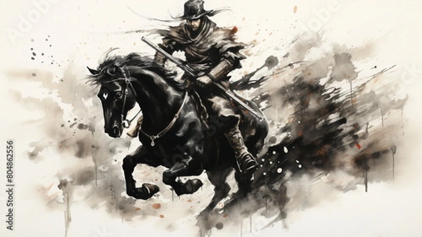 Fototapeta 馬に乗った侍