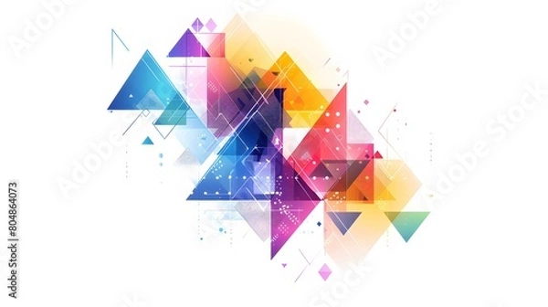 Fototapeta Triangle pattern composition, abstract background with copy space