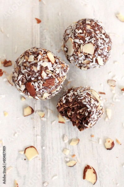 Obraz Chocolate Coconut Almond Balls