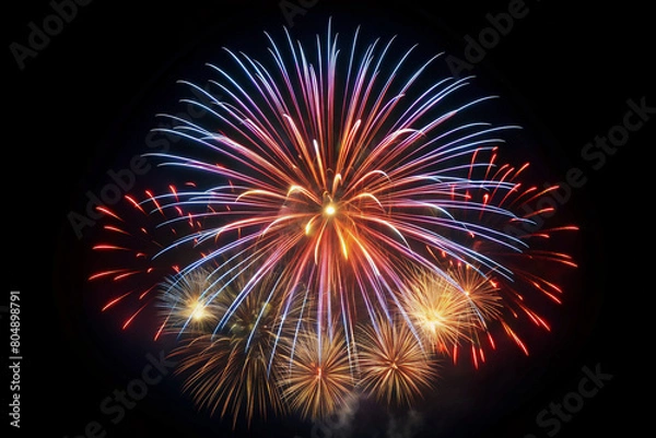 Obraz Festive fireworks display in the night sky