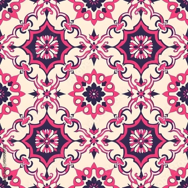 Fototapeta Traditional decorative mughal seamless pattern vector