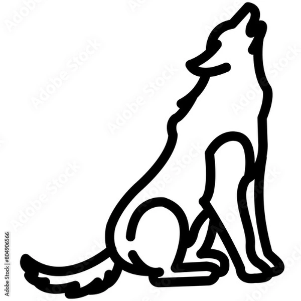 Obraz wolf outline vector icon