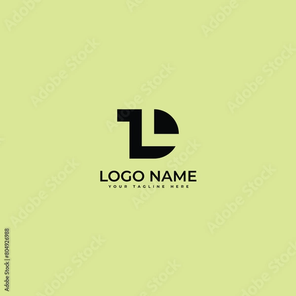 Fototapeta Abstract letter LTD, l t d Modern Minimal logo design