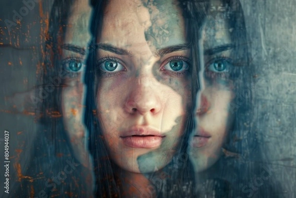 Fototapeta Navigating turbulent emotions and seeking stability amidst chaos,bpd concept