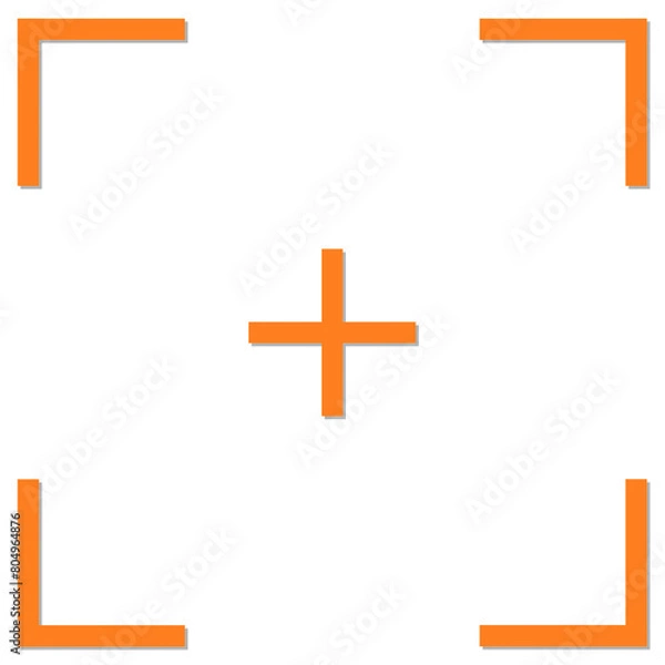 Obraz Orange Camera Focus Icon Isolated on White