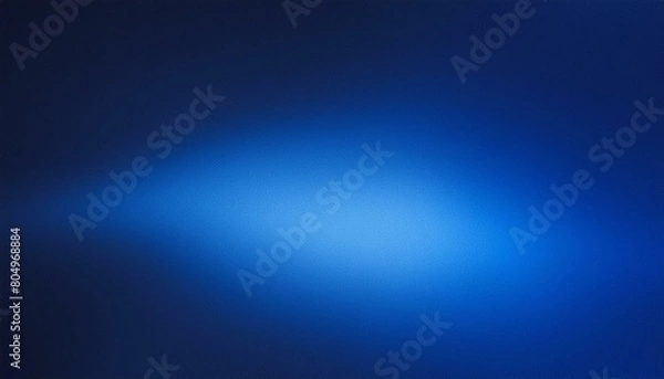Fototapeta Blue gradient background grainy glowing blue light on dark backdrop noise texture effect banner header design