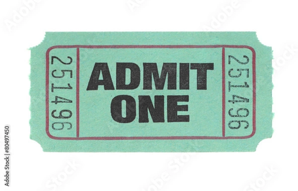 Obraz Admit One Ticket