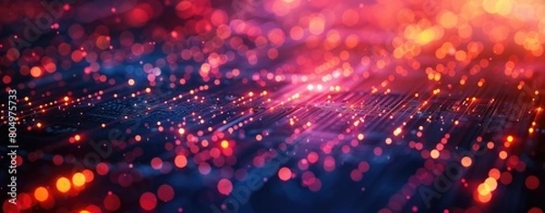 Fototapeta Digital binary code matrix background, a scientific technology data binary code network conveying connectivity, complexity and data flood of modern digital age