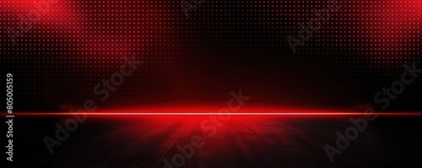 Fototapeta Abstract red and black light pattern with gradient, floor and wall metal texture, soft tech diagonal background. Sleek, clean, modern, and dark.