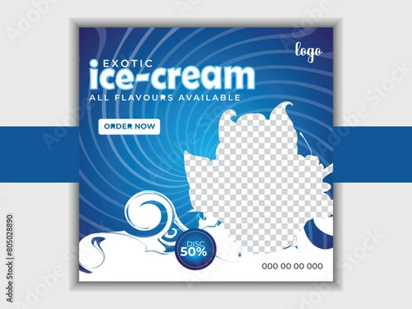 Obraz ice cream simple and modern creative social media post design.