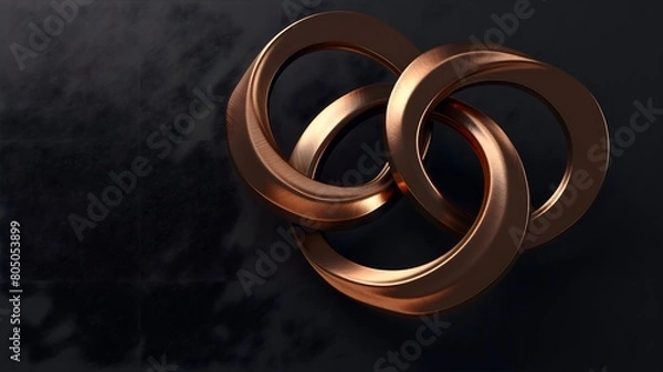 Obraz  A striking logo with fluid forms and metallic accents, reflecting the synergy between technology and creativity. 
