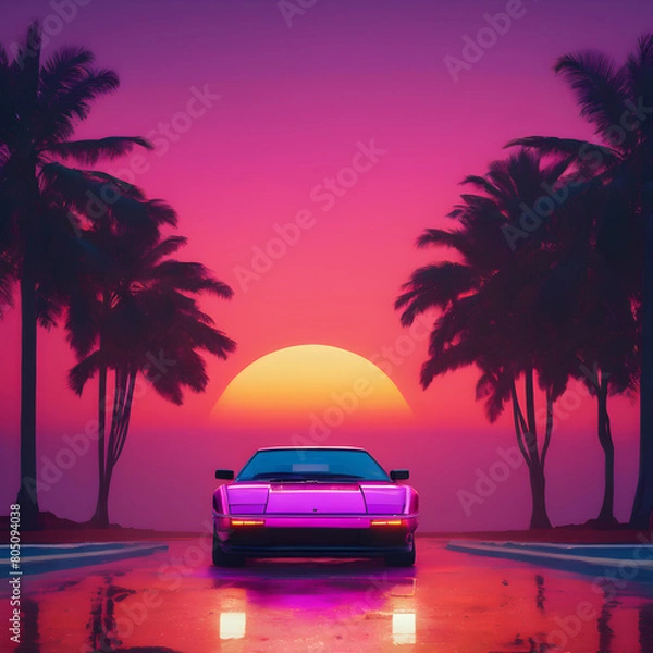 Fototapeta sunset on the beach