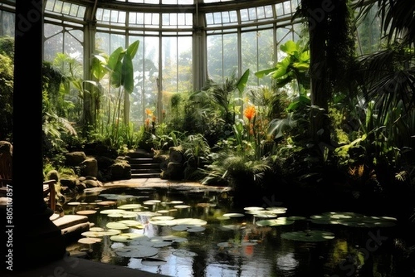 Fototapeta Hortus Botanicus, Amsterdam: A scene from one of the oldest botanical gardens in the world.