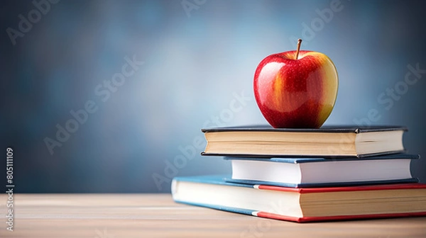 Obraz Apple on a Stack of Books for Education Concept