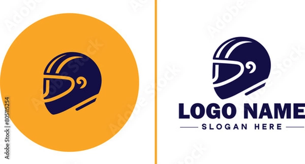 Obraz helmet icon Rider speed protection safety protect flat helmet logo sign symbol editable vector