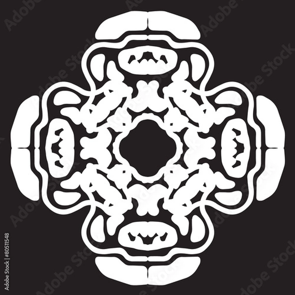 Obraz ornament, stencil round pattern, cut out design, decor element