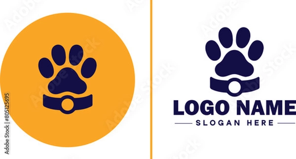 Fototapeta Pet paw icon dog cat puppy pet paw logo sign symbol editable vector