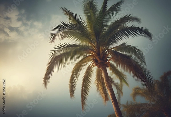Fototapeta palm tree on minimal background