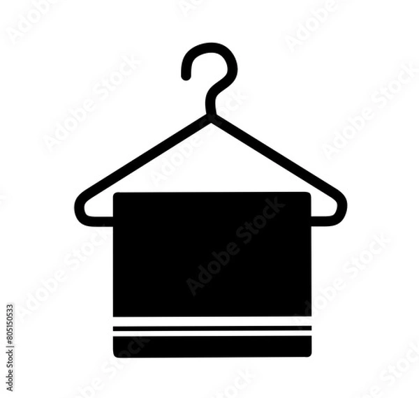 Obraz vector hanger with towels on white background