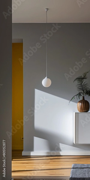 Fototapeta Elegant modern interiors in bold colors bathed with natural window light. Interior design minimalist composition.