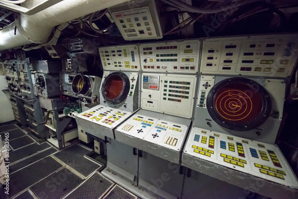 Obraz Navigation Instrument Inside a Submarine.