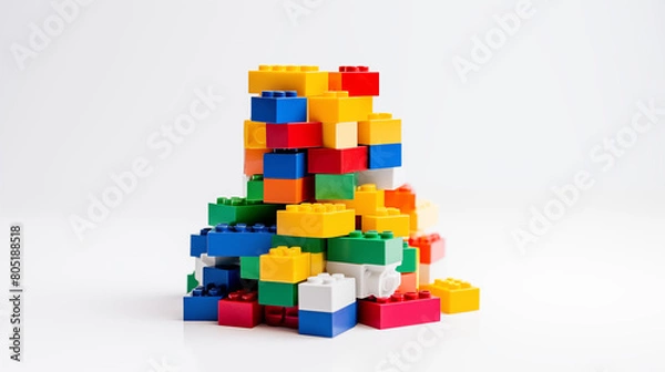 Fototapeta Organized Stack of Colorful Blocks