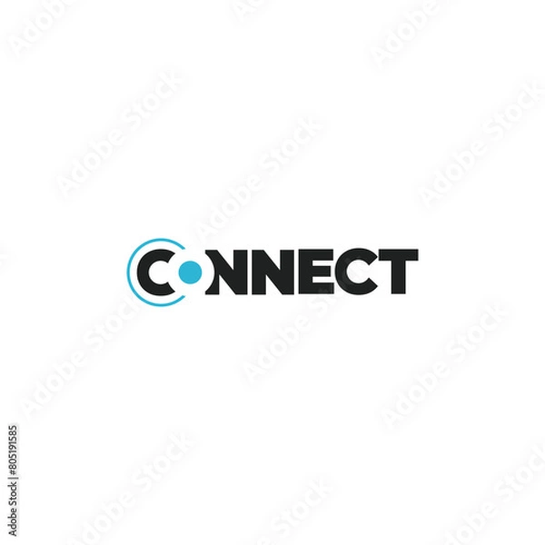 Obraz Connect logo concept. Connect typography. Modern and minimalist networking logo.