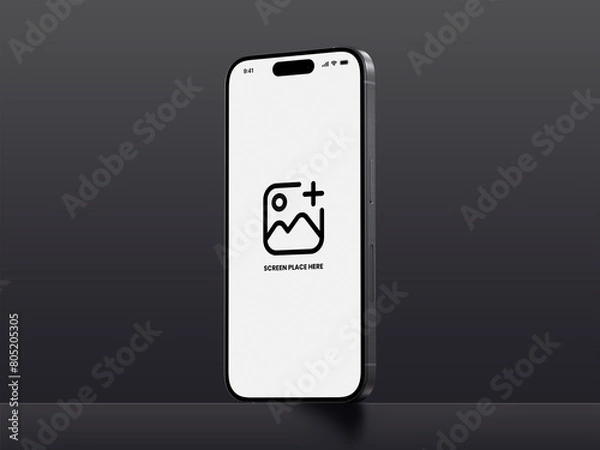 Fototapeta I phone mockup with some vector illustration in the background and in the mobile phone 