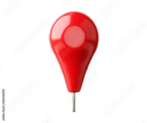 Fototapeta Smooth red map marker isolated on transparent background