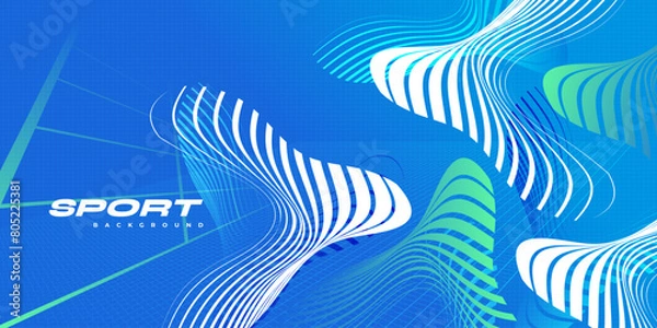 Fototapeta Vibrant Sport Background with Abstract Shapes and Patterns in Futuristic Technology Concept