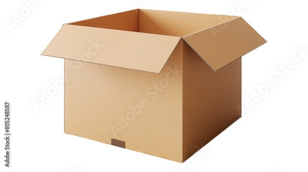 Obraz Cardboard box. Transparent background or PNG file.