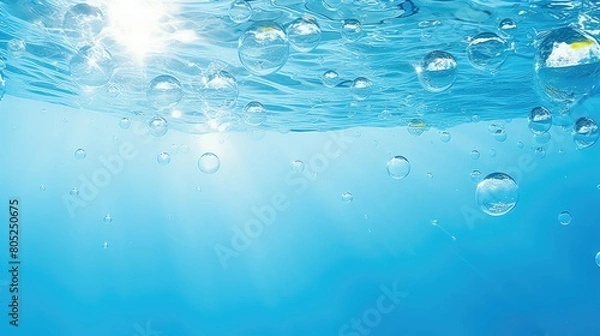 Fototapeta scene blue water bubble background