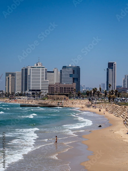 Fototapeta Tel Aviv beach on a sunny day