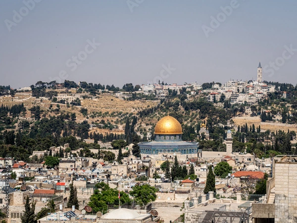 Fototapeta View of the Jerusalem Dome of the rock from the wall