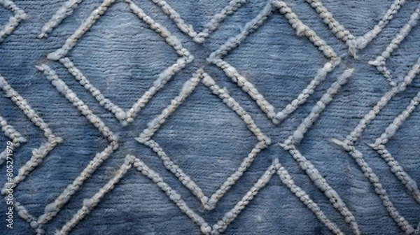 Fototapeta rug blue diamond pattern