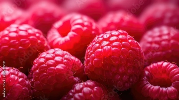 Fototapeta detail macro raspberry fruit